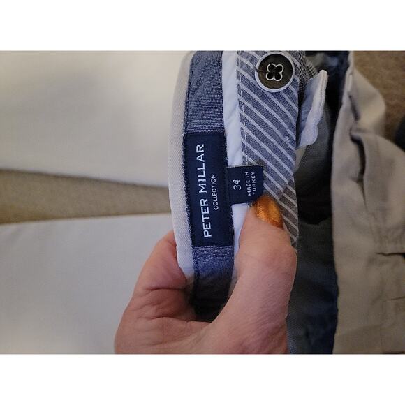 Peter Millar Pants Mens 34 X 34 Khaki Chino Straight Preppy Golf Business - Picture 7 of 13